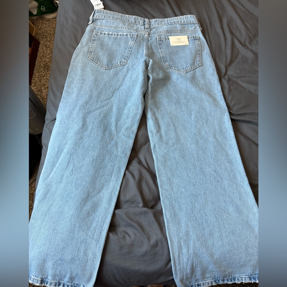 Hollister Light Blue Denim fold over pant - Picture 2 of 4
